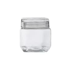Pote Vidro Quadrado Porta Mantimentos Com Tampa De Vidro de Encaixe Style Armazenar 880ml -Le Bianco