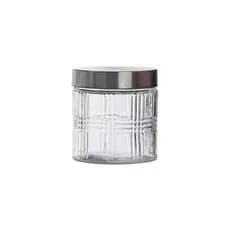 Pote Vidro Redondo Porta Mantimento Tampa De Inox Elegance 860ml Bolacha Biscoito Cozinha -Le Bianco