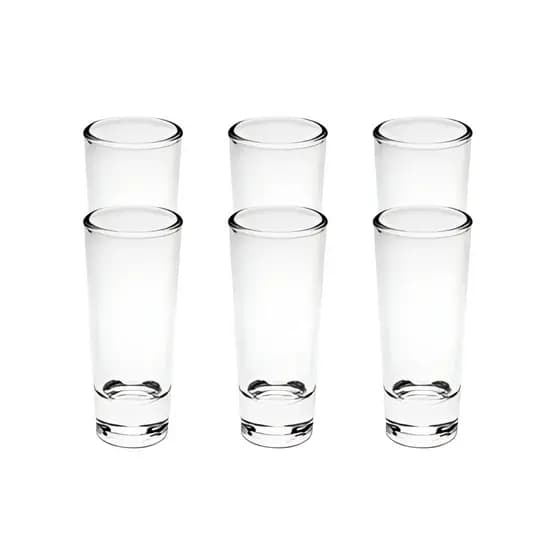 Kit 6 Peças Copos de Shot Vidro Vodka Tequila Festa Bebida Elegante Resistente Sofisticado -Novicasa