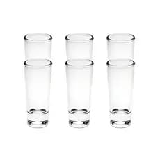 Kit 6 Peças Copos de Shot Vidro Vodka Tequila Festa Bebida Elegante Resistente Sofisticado -Novicasa