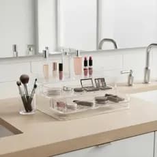 Organizador de Maquiagem Perfumes Acessórios Acrílico Cosméticos Multiuso - Transparente