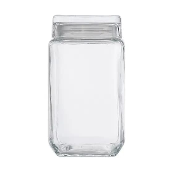 Pote Vidro Quadrado Porta Mantimentos Com Tampa De Vidro de Encaixe Style Armazenar 1800ml-Le Bianco
