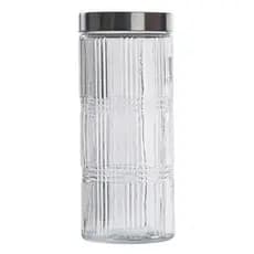 Pote Vidro Redondo Porta Mantimento Tampa De Inox Elegance 2150ml Bolacha Biscoito Cozinha-Le Bianco