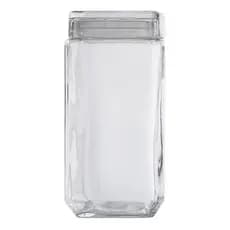 Pote Vidro Quadrado Porta Mantimentos Com Tampa De Vidro de Encaixe Style Armazenar 2160ml-Le Bianco