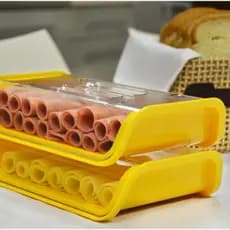 Porta Frios Com Tampa Resistente Acrílico Translúcido - Amarelo Claro