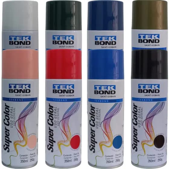 Tinta Spray Super Color Uso Geral 350ml Tekbond Várias Cores