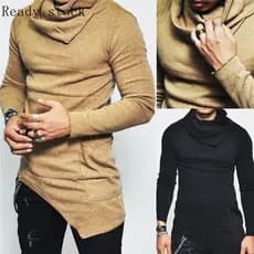 Camiseta Masculina Manga Longa Gola Alta Estampada Moda 5231