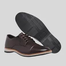 Sapato Social Masculino Marrom Oxford Elegante Confortável Couro Sintético Esporte Fino Elegante Trabalho