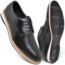 Sapato Casual Masculino Oxford Derby Confortável  Preto Couro Sintético Sapatênis Casamento Dia Dia Trabalho