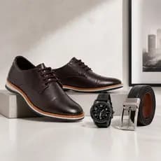 Sapato Social Masculino Oxford Ingles Kit Presente Leve Elegante Confortável Premium  Solado Borracha Relógio e Cinto