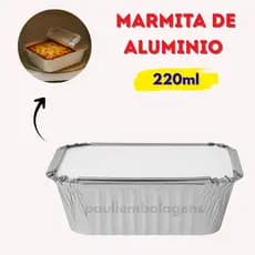 Bandeja Marmita Aluminio Descartável 220ml C/100