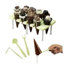 Forma Suporte para Cone Chocolate/ Kit coberturas Semiprofissional |8 Cavidades | Doces e Cone Trufado (CHOCO