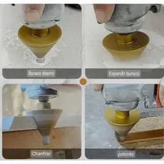 Broca De Chanfro Biselada Diamantada De 38mm-Rosca M10/M14 , Brasada Para Granito E Mármore , Ampliação De Furos