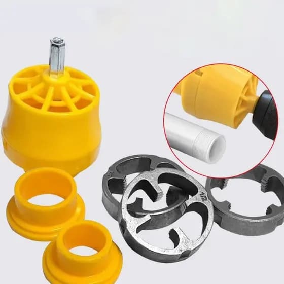 Kit Tarraxas Rosqueador Universal Pra Tubos PVC  com Encaixe pra Parafusadeira