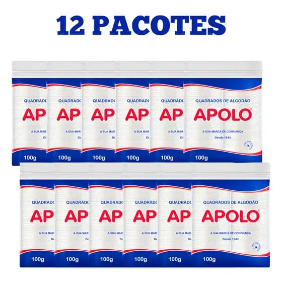 Kit de Algodão Apolo Quadrado Dupla Face 100 Unidades Puro Macio Absorventes gramas