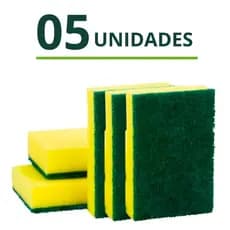 Kit 5 Unidades Bucha de Louça Esponja Multiuso Dupla Face Esponja de Limpeza