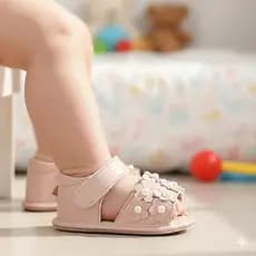 Sandalia Bebe Mania Menina Flor Verao Nude 31-06