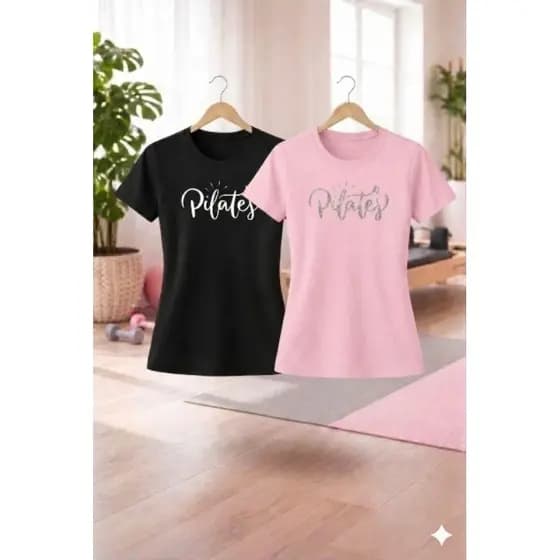 KIT 2 CAMISETA FEMININA DRY FIT PILATES (BABY LOOK)