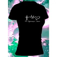 CAMISA FEMININA DRY FIT BABY LOOK, FÉ,ESPERANÇA E AMOR