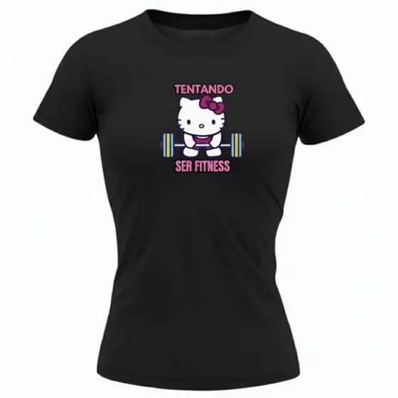 CAMISETA  DRY FIT FEMININA ,BABY LOOK ACADEMIA (HELLO KITTY)