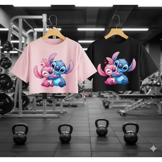 KIT COM 2 CROPPED FEMININA DRY FIT ACADEMIA (STITCH)
