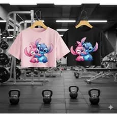 KIT COM 2 CROPPED FEMININA DRY FIT ACADEMIA (STITCH)