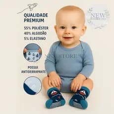 Kit até 24 Pares Meias de Bêbe Estampadas Menino ou Menina 0-2 Anos