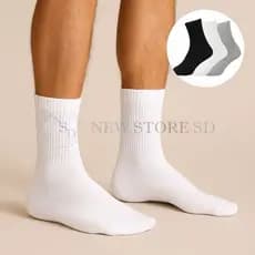 Kit 48 Pares Meia Masculina Esportiva Cano Alto Conforto Premium