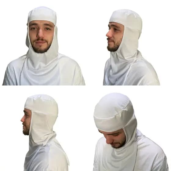 Touca Ninja Branco Capuz de segurança modelo ninja.  Frigoríficos. Supermercados.