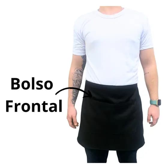 Avental Cintura Tipo Saia Para Barista Garçon Chef Cozinha Unissex Restaurante Lanchonete trabalho