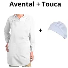 Conjunto Avental 2 Bolsos + Touca De Cozinha PRETO, MARROM OU BRANCO masculino feminino unisex cozinha hamburgueria chef-BARATO
