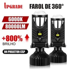 1Peça/Par  200W 80000LM 6000K 360 Graus Cego H4 Projetor Micro LED Headlight(Não adequado para motocicletas)