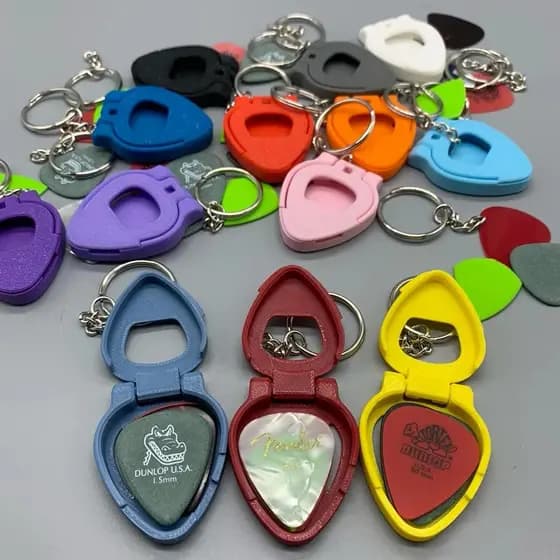 KIT Chaveiro Porta Palhetas Guitarra Violão Acessório Para Músicos Compacto