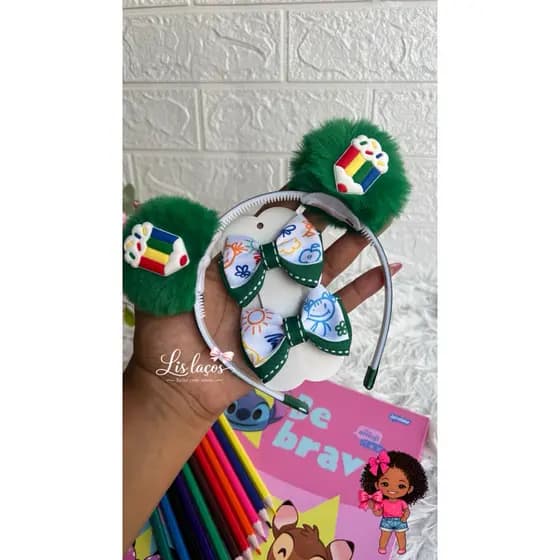 Laços escolares | parzinho escolares | tiara escolar