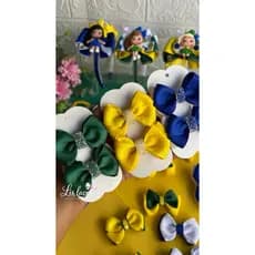 Laço Brasil - Laço copa - par de laços - laço infantil Brasil - laço - laço no bico de pato PROMOÇÃO