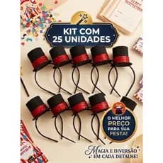 25 Tiara cartola magico lembrancinha circo magico cartola de magico infantil tiara de circo cartola mini Tiara Cartola