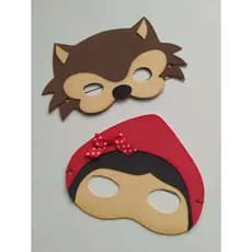 Máscara Chapeuzinho Vermelho Lobo Mau - Mascaras de E.V.A -Lobo Mau Chapeuzinho Vermelho