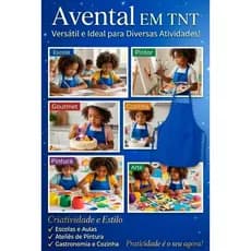 Kit 05 Aventais Infantis em TNT Avental Escola Cozinha Pintura Arte Jardim Escolas Atividades Práticas Avental Infantil