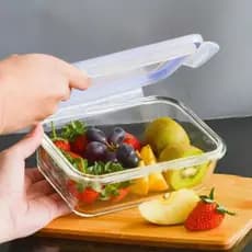 Pote Hermético 370ml de Vidro Retangular C/ Válvula Ar