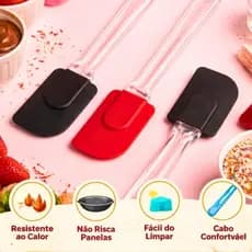 Espátula De Silicone Suporta até 180ºC Cabo Em Acrílico Transparente 24cm