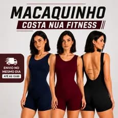 Macaquinho Feminino Academia Fitness Curto Roupa de Academia