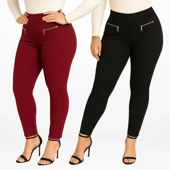 Calça Legging Feminina Cintura Alta Calça Leg Montaria Com Ziper