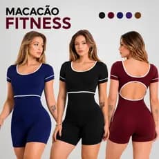 Macaquinho Feminino Fitness Curto Roupa de Academia Treino