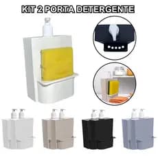 Kit 2 Porta Detergente Dispenser Porta Esponja Bucha Cozinha