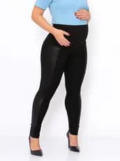 Calça Gestante Legging Maternidade Montaria Cirrê Cós Alto Sustenta Barriga Para Grávida