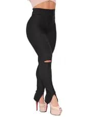Calça Bandagem Skinny Diversas Cores | Zíper na Perna | Rasgo no Joelho