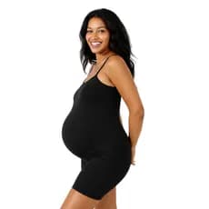 Macaquinho Gestante Sustenta Barriga Fitness Suplex Preto P ao GG