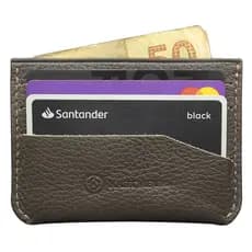 Carteira De Couro Legítimo Masculina Fina Para Dinheiro / Cartão De Crédito / Organizador De Dinheiro