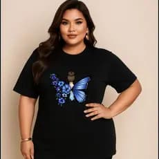 Camiseta Plus Size Feminina Estampada Do P Ao G5 Academia Treino 100% Algodão Premium Verão