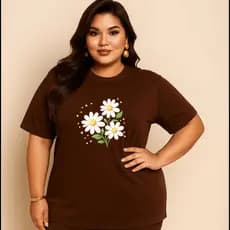 Camiseta Plus Size Feminina Estampada Do P Ao G5 Margarida Academia Treino 100% Algodão Premium Verão